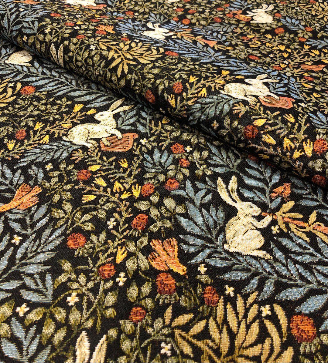 William Morris Tapestry Fabric by the Yard : Forest Symphony