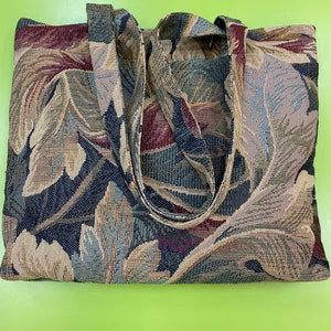 William Morris style tapestry bag &quot;Acanthus&quot;13*12(33*32cm) &15*12(37*32cm)-jacquard woven-tote shoulder bag handbag-medieval style tote bag.