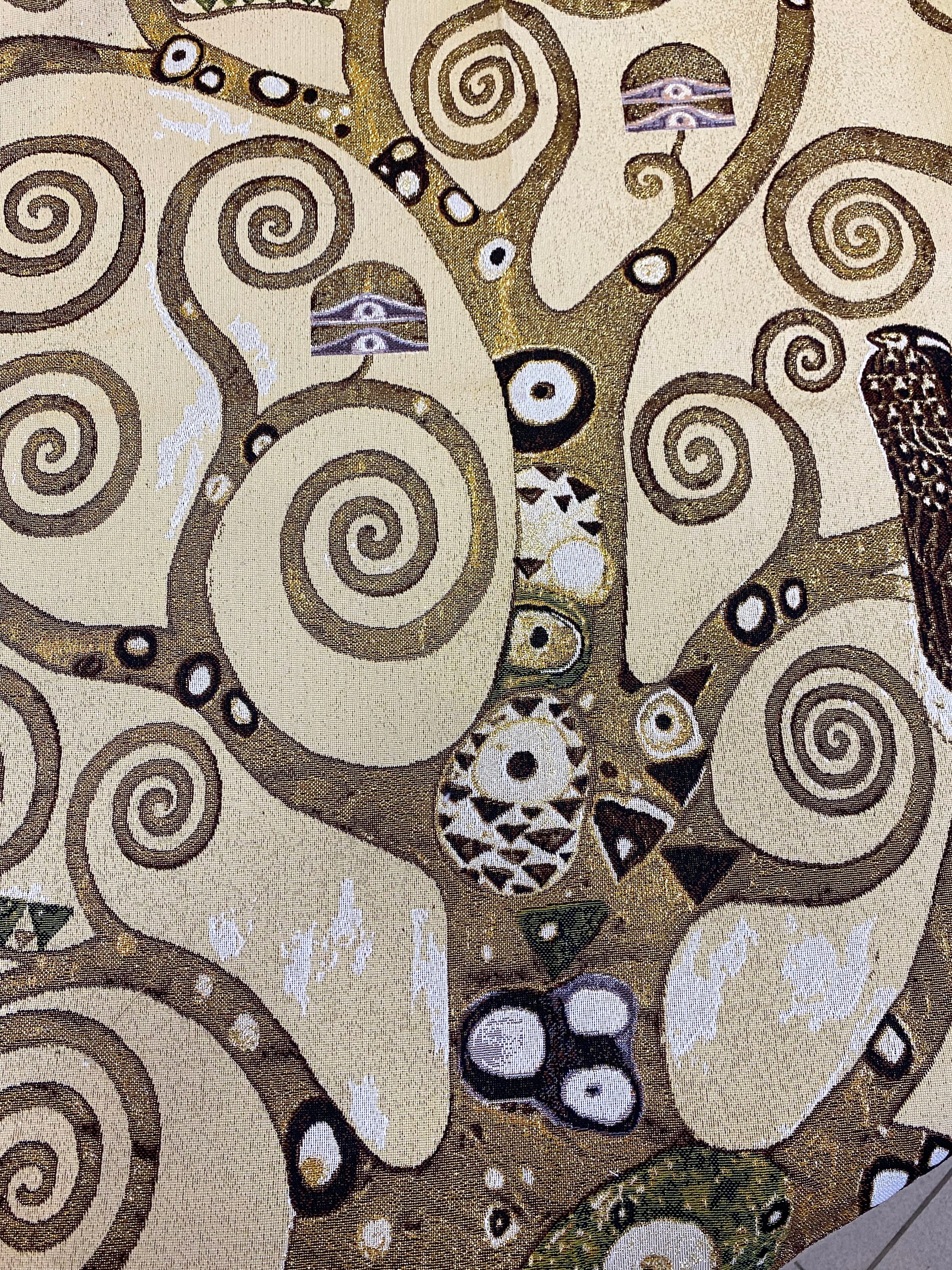 Tapisserie italienne arbre de vie Gustav Klimt tapisserie d'art murale