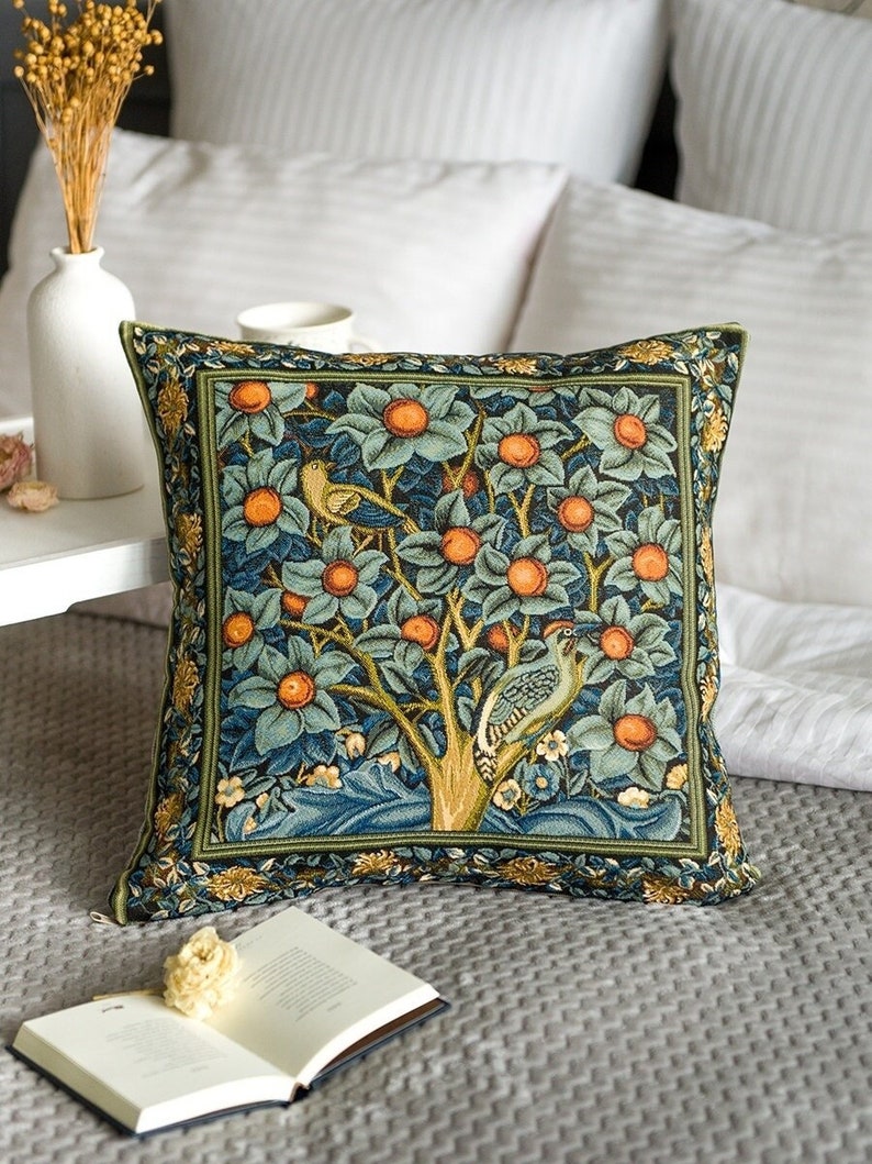 MorrisTapestry Woodpecker Tapestry Pillow Cover