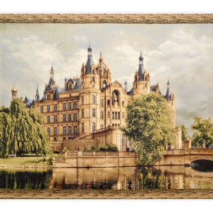 Arazzo da parete in stile medievale "Castle Shambor" 50*76 (129 cm*195 cm) - tessuto jacquard - stile arte medievale - il regalo per un amante della storia.