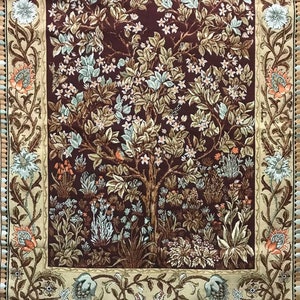 Tapestry for framing style W. Morris &quot;Apple tree&quot; 39*27(100*70cm)-jacquard woven-medieval art style decor-William Morris style tapestry.