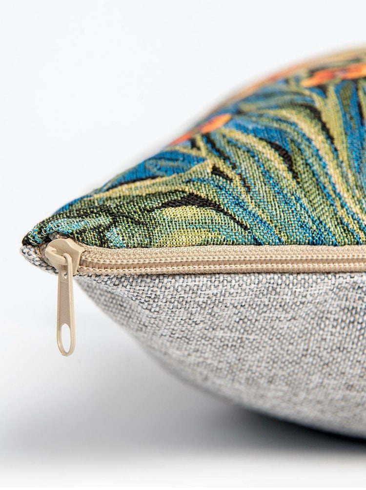 Funda De Cojín 18x18 Con Estampado De Conejos Y Liebres – Estilo William Morris – Tapiz Decorativo Multicolor (Algodón Y Poliéster)