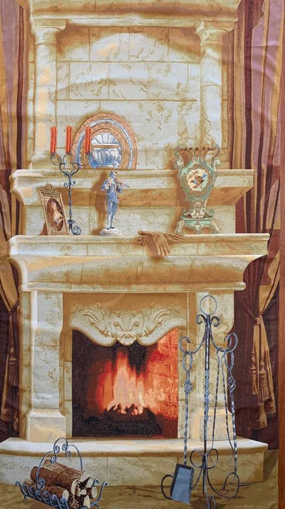 Fireplace Tapestry Wall Hanging: Jacquard Woven Home Decor (50x98
