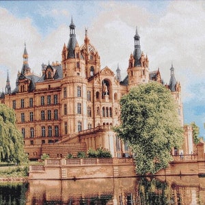 Arazzo da parete in stile medievale "Castle Shambor" 27*41 (70 cm*105 cm) - tessuto jacquard - stile arte medievale - il regalo per un amante della storia.