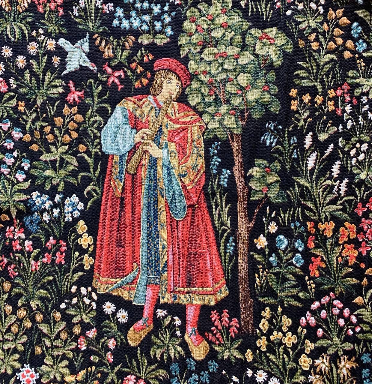 Medieval Musician Tapestry for Framing: Jacquard Woven Wall Art