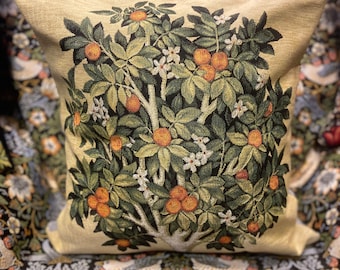 Kussensloop wandtapijt William Morris: middeleeuwse levensboom (18 x 18)