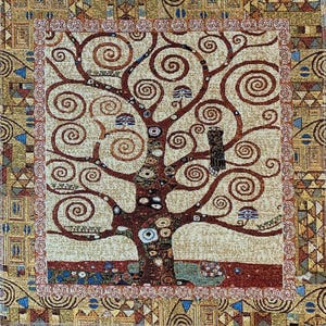Tapestry for framing style G. Klimt &quot;The Tree of Life&quot;18*18(45*45 cm)-jacquard woven-jacquard woven-art nouveau style tapestry-home decor .