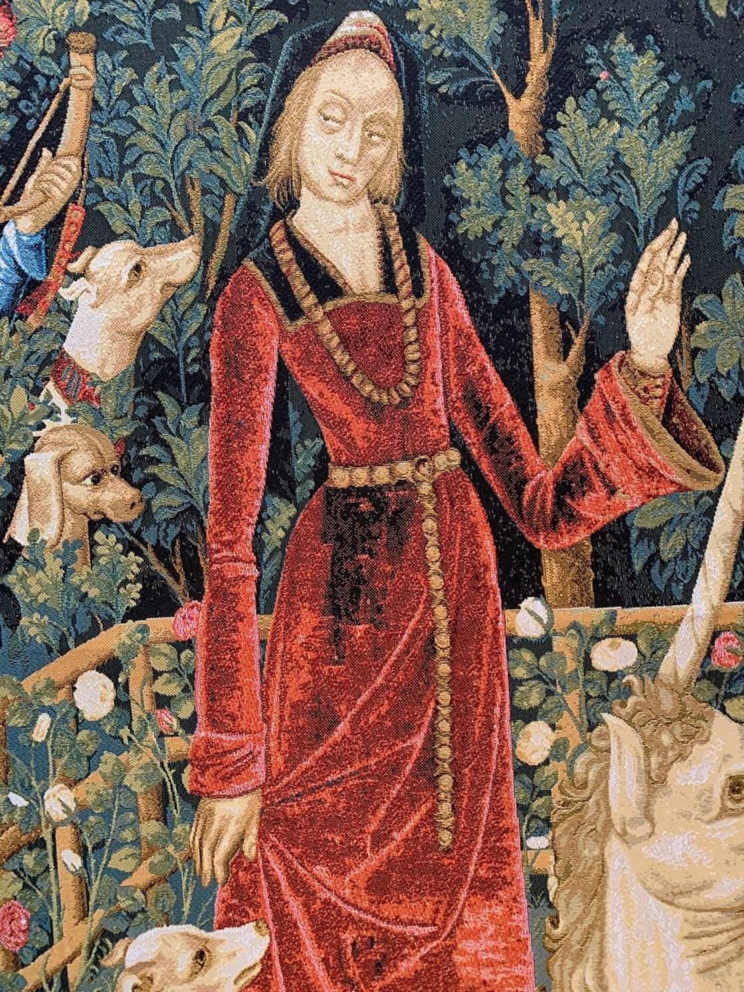 Lady and Unicorn Tapestry for Framing: Medieval Art, Jacquard