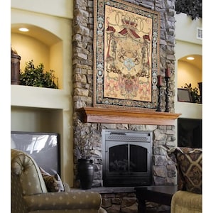 Arazzo da parete in stile medievale "Stemma" 43*68 (110*175 cm) - tessuto jacquard - un regalo per gli amanti della storia - arazzo con storia dell'araldica.