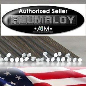 May include: A bundle of silver-colored metal rods, likely welding rods, with rounded ends. The rods are arranged in a semi-circle. The image includes the text "Authorized Seller ALUMALOY *AIM* American Industrial Metals".
