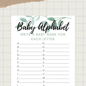 Fun Baby Shower Game, Alphabet Game Download