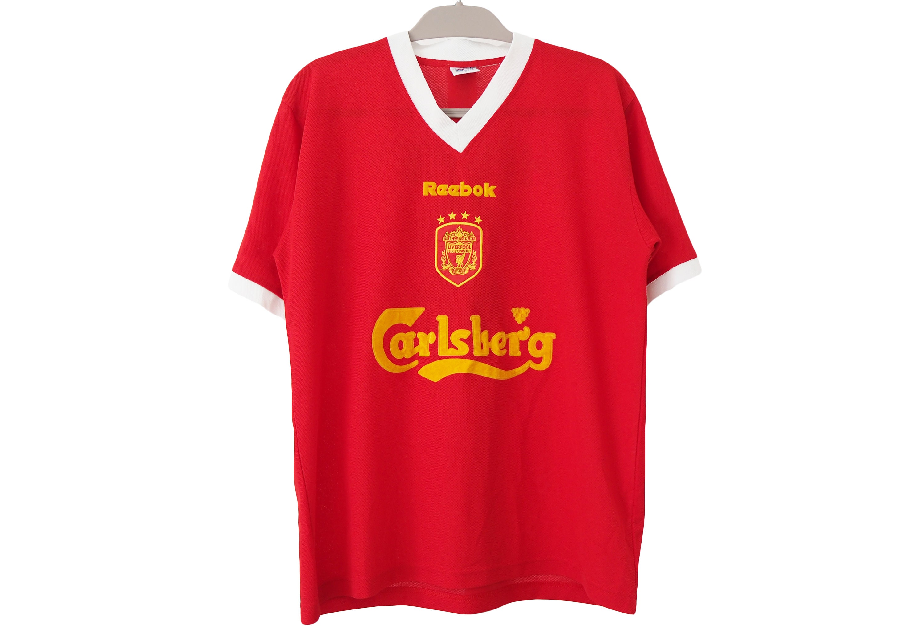 Liverpool FC REEBOK maglia di casa 2002-2004 "CARLSBERG" N 8 Heskey taglia XL TOP 
