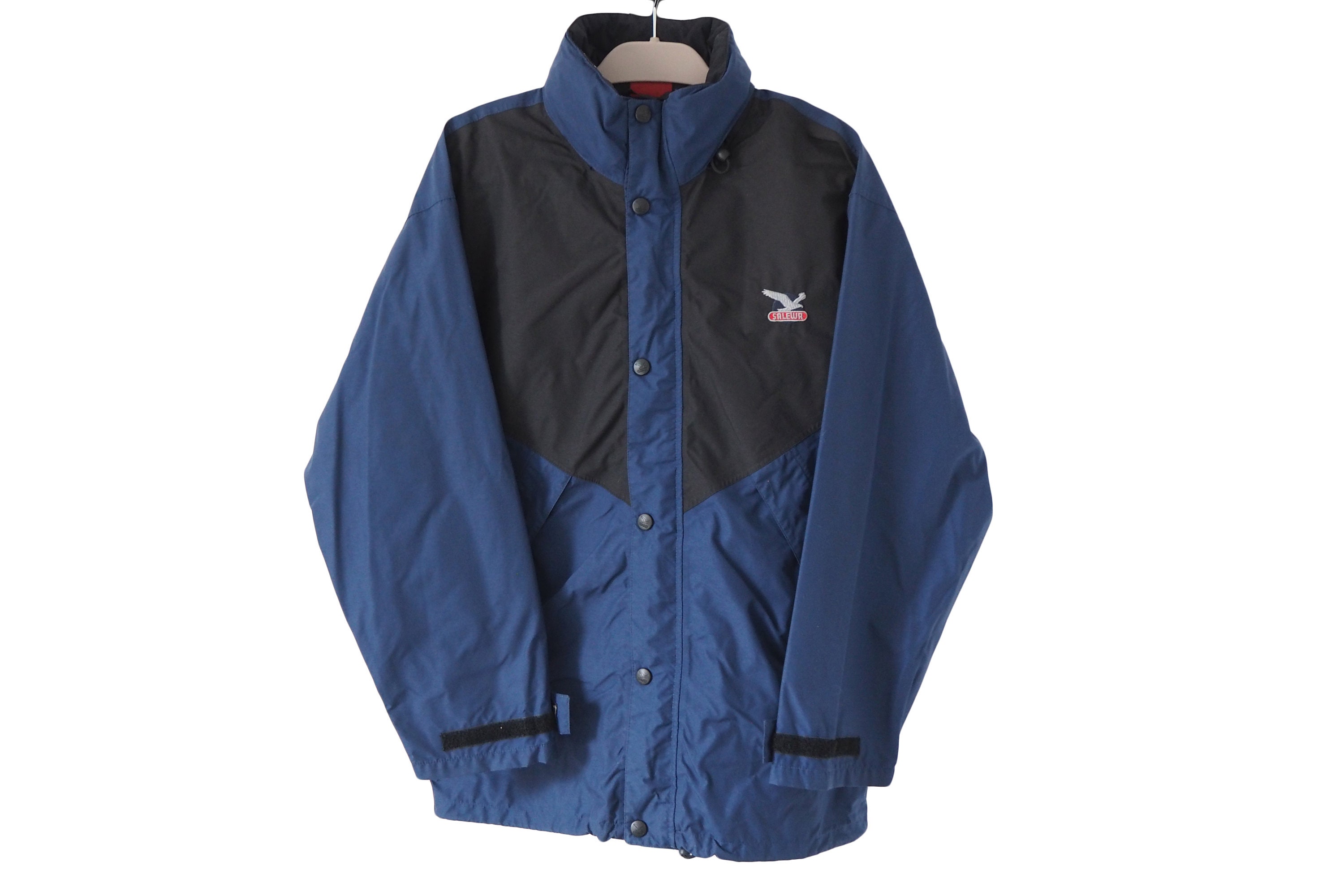 Vintage Salewa GORE-TEX Jacket Size L Oversize Blue / Black 90s Outdoor Windbreaker