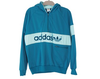 Vintage ADIDAS Hoodie 1/4 Zip Big Logo 