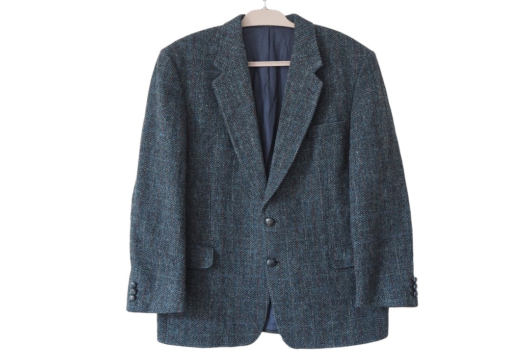 Vintage HARRIS TWEED X Westbury Blazer Men's Blue 90s Wool - Etsy