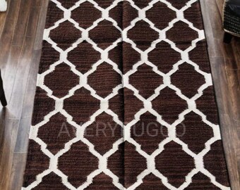 Handwoven Wool kilim, Green Rug, Custom Durrie Rug, kilim jute Rug, Flatweave Rug, 4x6 5x8 6x9 8x10 9x12 For Living Room, Office, Home Decor