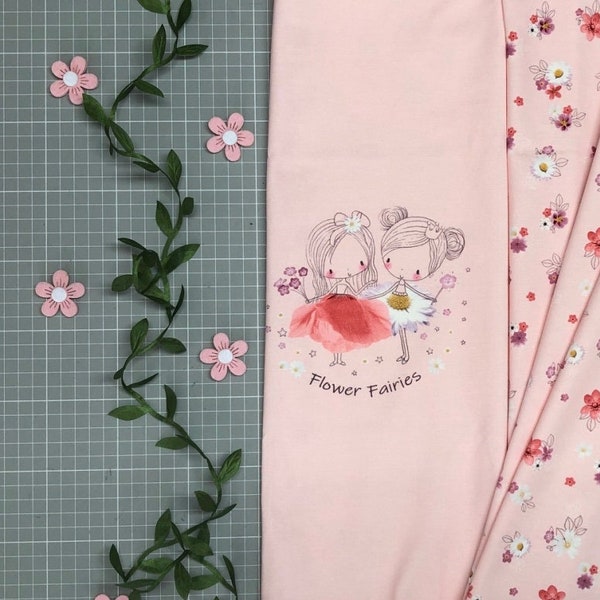 Panneau jersey tissu fleurs fée de HILCO