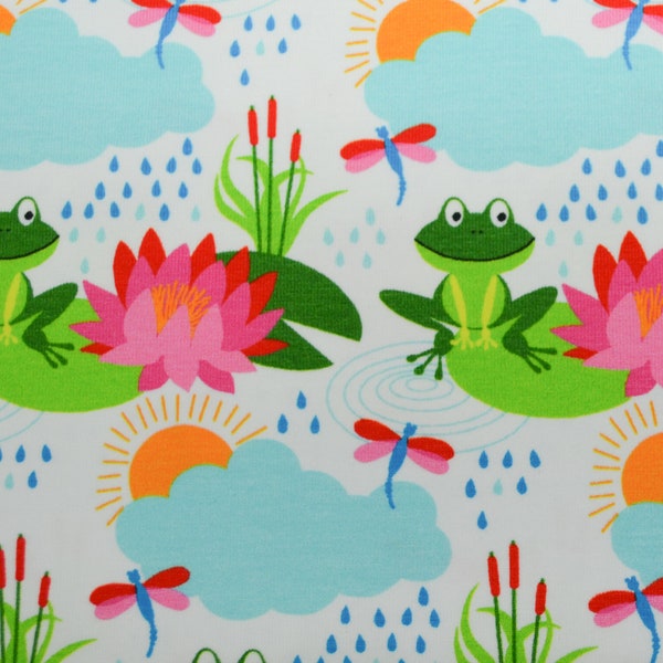 Jersey fabric - Froggy the frog from HILCO