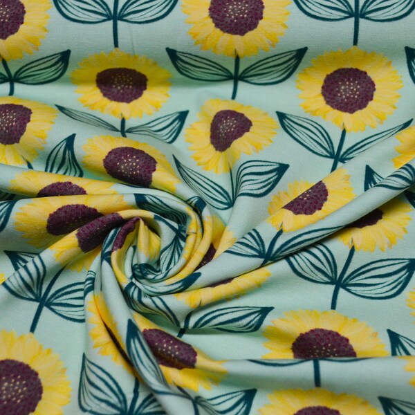 Jersey fabric - sunflowers from HILCO