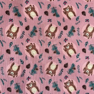 French Terry Meterware Children's Fabric Winter Bear Sweater Fabric for DIY Sweat