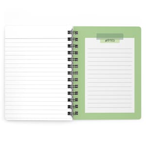 Cute Green Monochromatic Kawaii Froggy Notebook Spiral Bound Journal, Cute Lined Notebook for School,Kawaii Notebook, 5x7 inches image 5