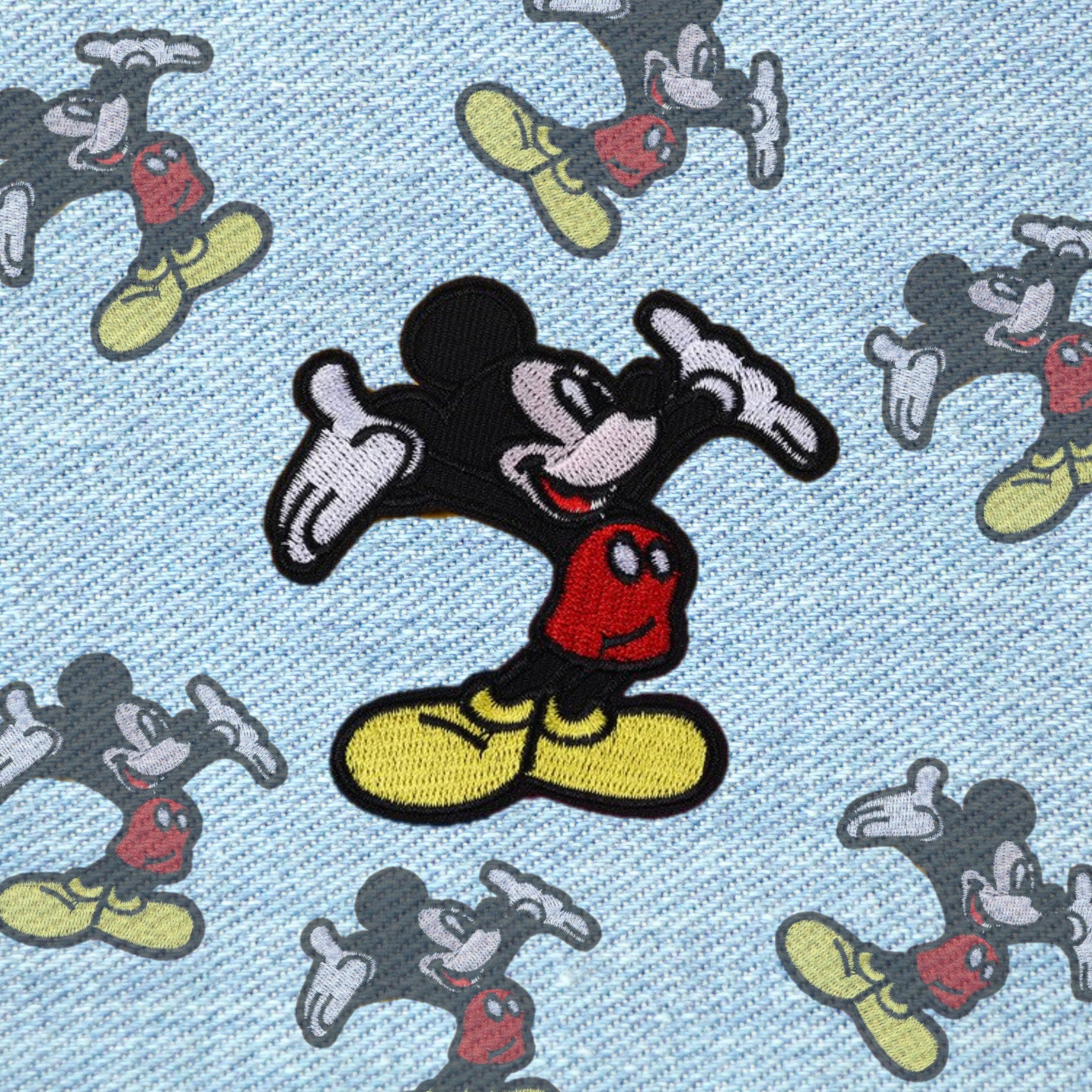 Mickey Mouse Head Patch Gold Disney Clubhouse Cartoon Chenille Iron on