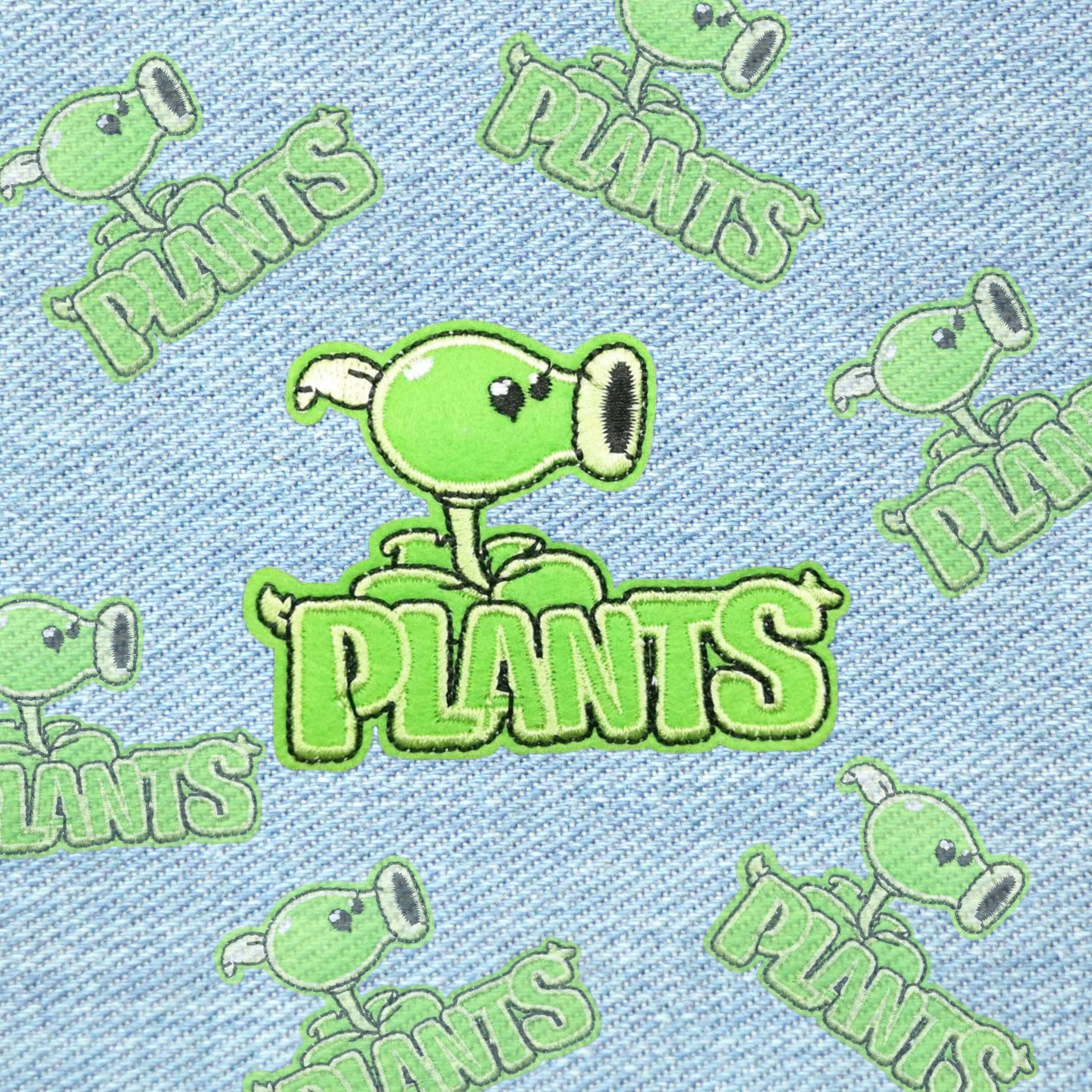 Plants Vs Zombies Game Peashooter Plant And Name Embroidered Iron On Patch