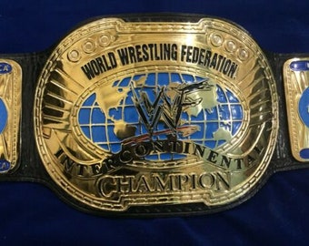 WWF World Wrestling Federation Intercontinental Champion Belt Metal Plates Adult 