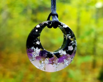 Black Tourmaline, Amethyst And Rose Quartz Necklace, Raw Stone Pendant, Birthstone Necklace, Unique Jewellery