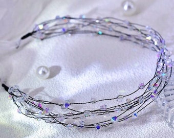 Ruihfas Haarreif Mit Strass Und Perlen – 4 Reihen, Mehrfarbig, Ca. 1,5 Cm Breit, Für Alle Haartypen