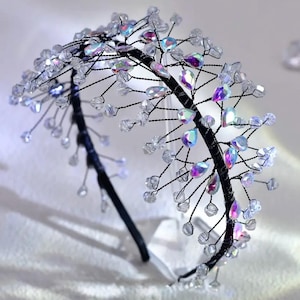 Tiara de cristal luxuosamente embelezada, pedras decorativas para pendurar