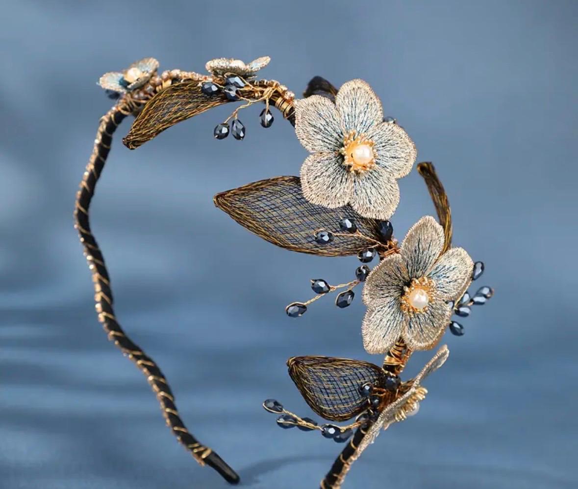 Intricate Embellishments Flower Gems & Crystals Headband - Etsy