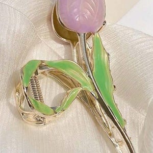 Elegante pinza para el pelo con diseño de flor de tulipán, joyería bohemia para el cabello para mujer.