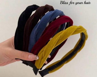 Samt Twist Stirnband, Retro Chic Slim Stirnband, All Seasons Style