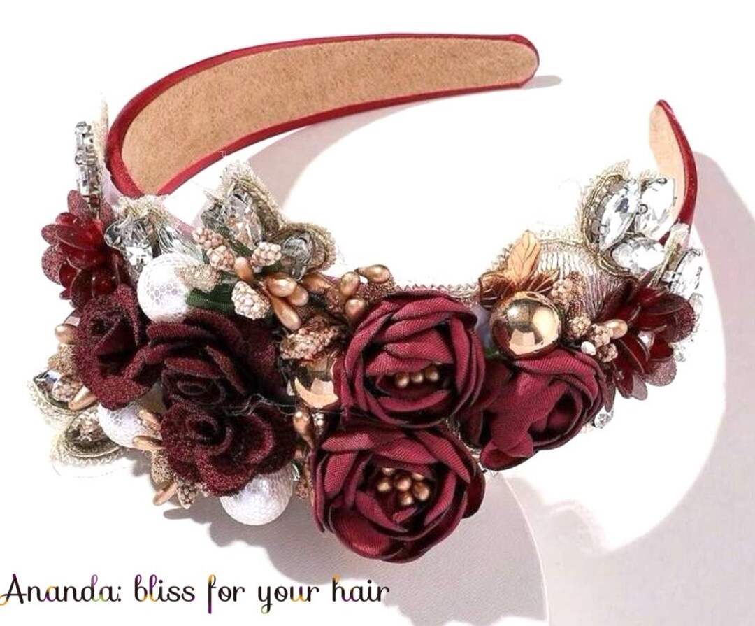 Baroque Style Pearls & Flower Gems Headband - Etsy display picture 1