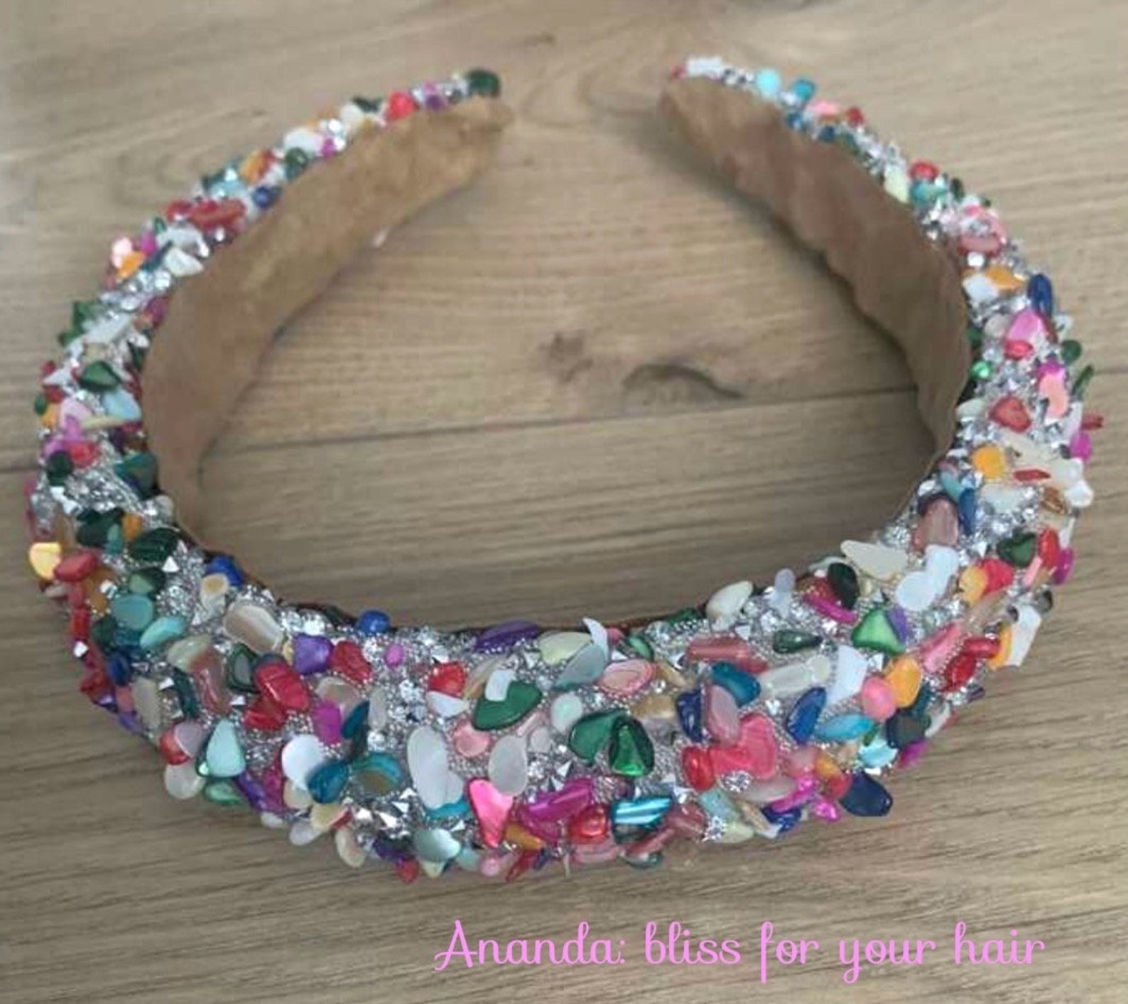 Lux Crystal Padded Hairband in Multi Color