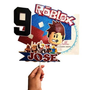Roblox cake topper birthday, Roblox party theme, Roblox personalized cake decorations
