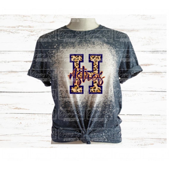 Houston Astros Leopard Bleached Sublimation T-Shirt