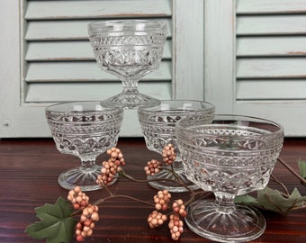 Vintage Anchor Hocking Wexford Dessert Cups, Set of 4