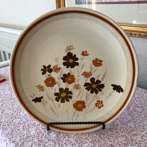 Cavalier Ironstone Platter in Autumn Flowers Pattern.  12&quot; diameter.  Brown and Orange Floral.  Very 1970s!!