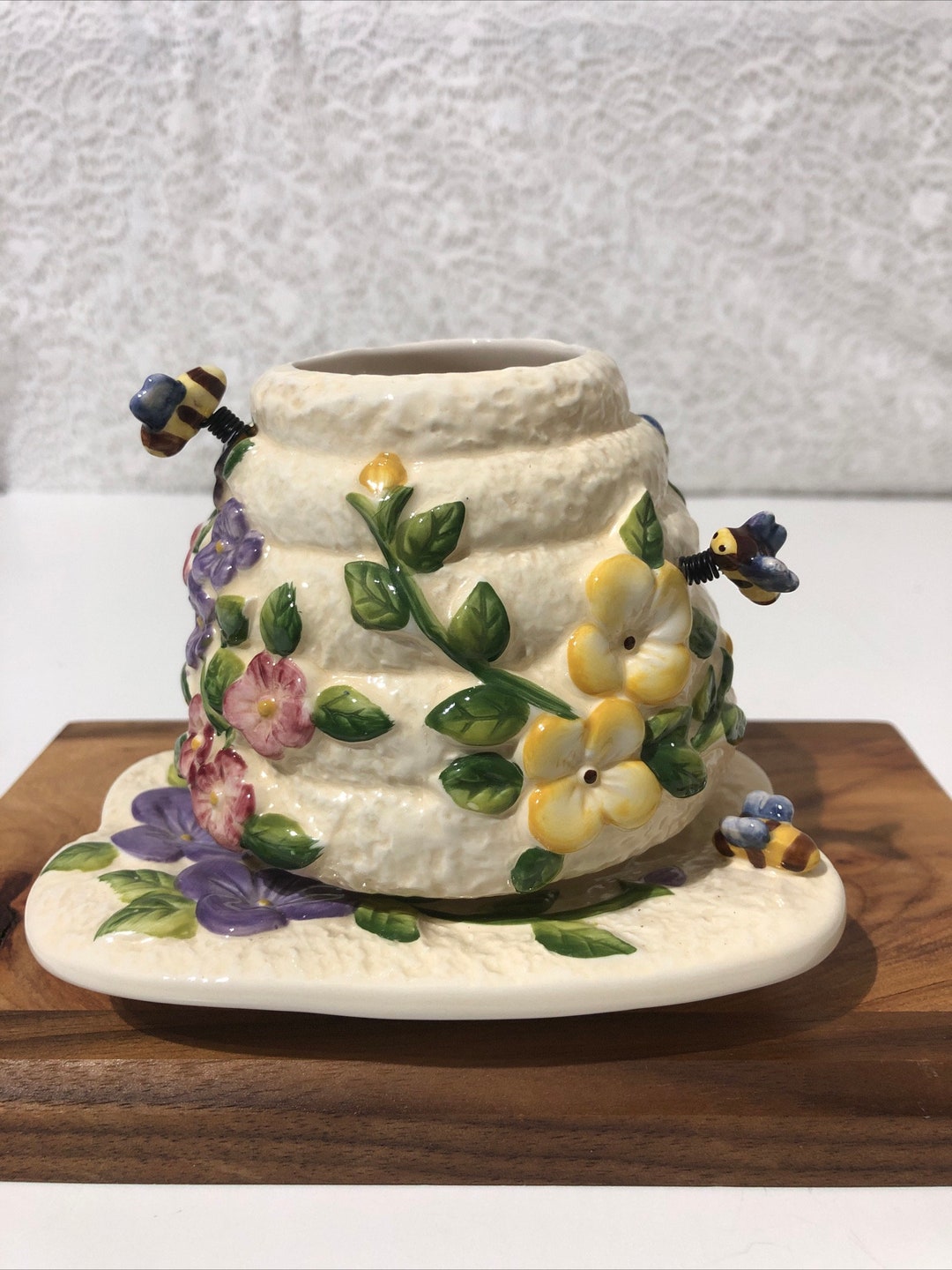 Vintage 1980s Home Interiors Candle Shade Topper and Plate. Etsy