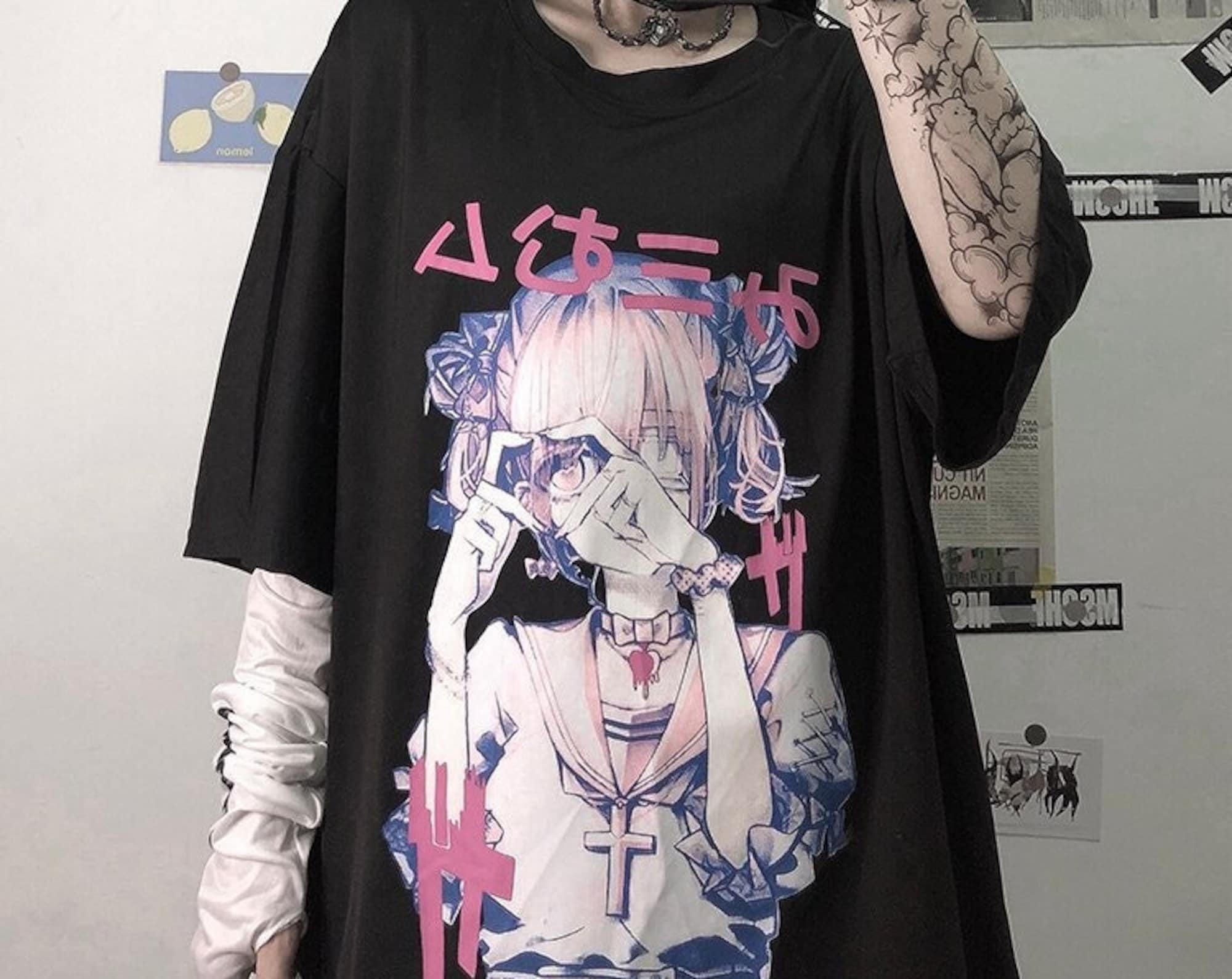 Discover Anime T-shirt | Oversized, Loose, Women Punk tops