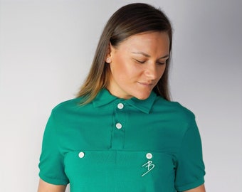 Handmade Organic Polo Jersey - Sportswear Top Cycling Golf Tennis Badminton Gym - Soft Breathable Moisture Absorbing T-Shirt Retro Eco