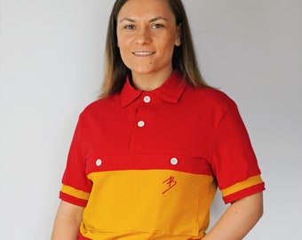 Vintage Retro Polo Shirt Cycling Style Casual Heritage Classic Organic Cotton Handmade Sustainable Sport Minimalist Eco