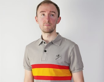 Vintage Retro Polo Shirt Cycling Style Casual Heritage Classic Organic Cotton Handmade Sustainable Sport Minimalist Eco