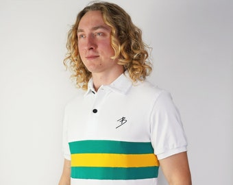 Handmade Organic Polo Jersey - Sportswear Top Cycling Golf Tennis Badminton Gym Football Soccer Australia - Soft Breathable T-Shirt Retro