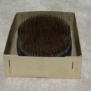 Vintage Massive Heavy Duty  Metal Pin Spike Flower Frog.