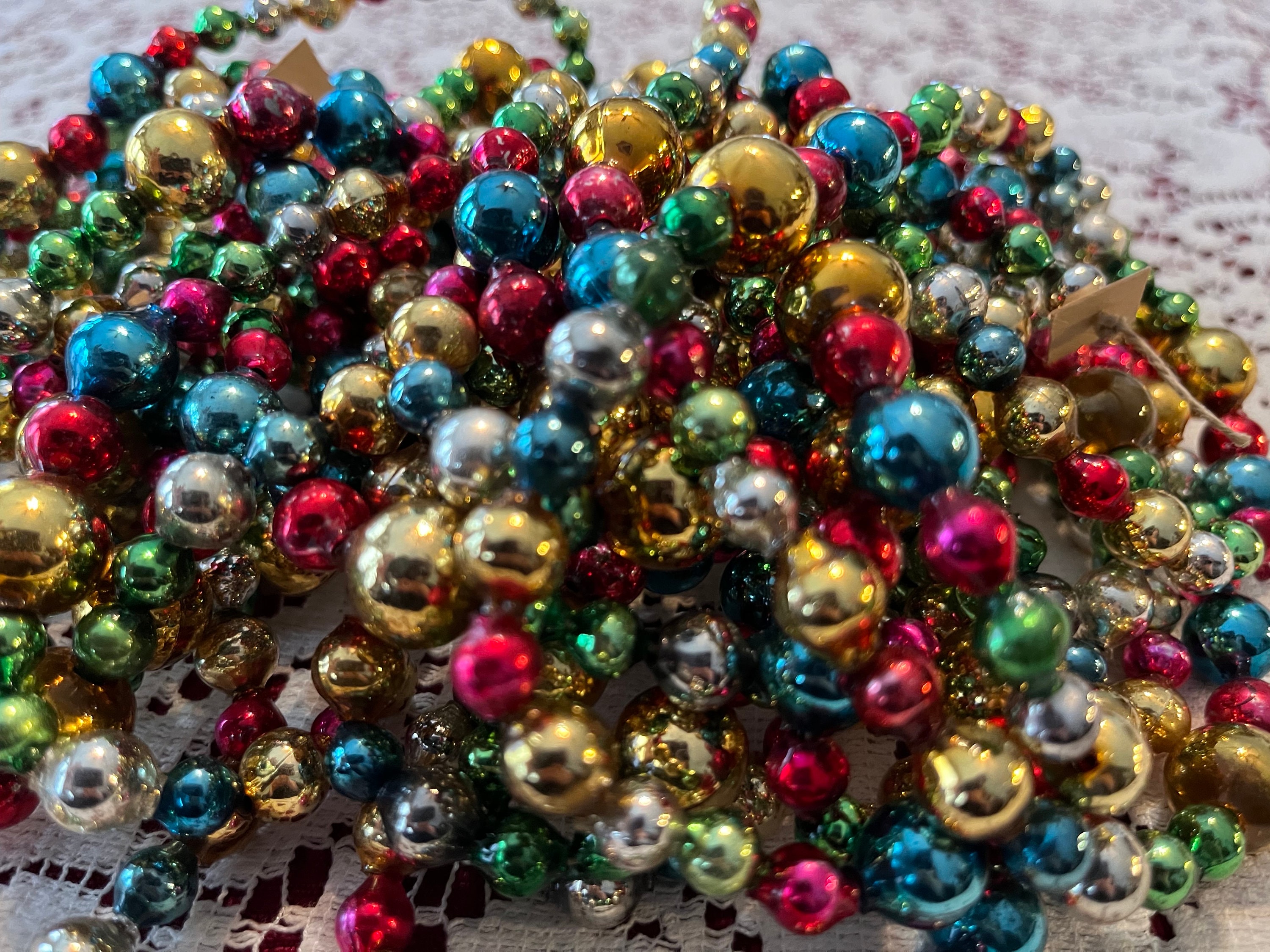 9 Ft. Long Bead Garland — Vintage Mercury Glass Beads 9 Ft. Long Bead Garland — Vintage Mercury Glass Beads