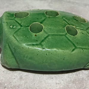 Vintage Green Possibly Awaji Turtle Flower Frog.